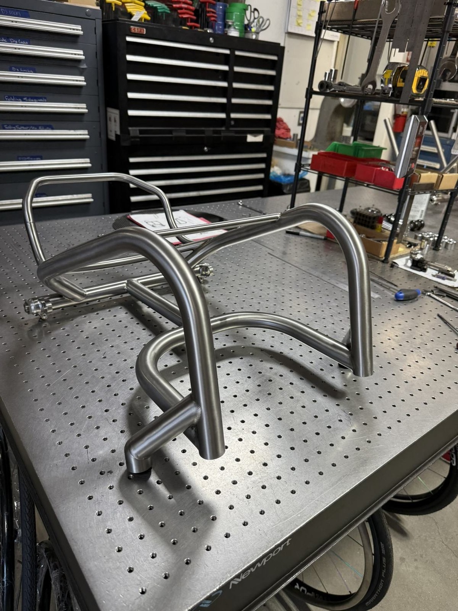 A closer look at HOC wheelchair components and fabrication details.