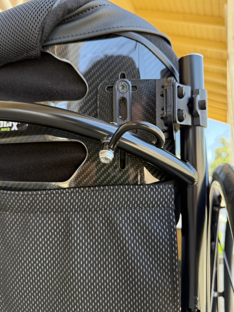 A closer look at HOC wheelchair components and fabrication details.