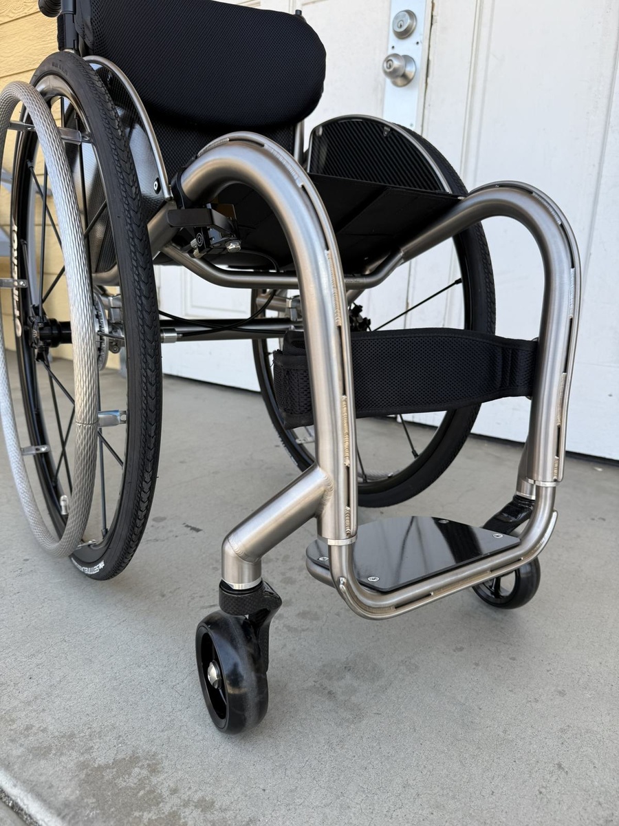 A closer look at HOC wheelchair components and fabrication details.