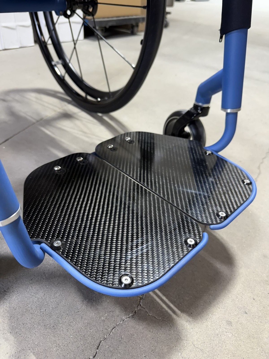 A closer look at HOC wheelchair components and fabrication details.