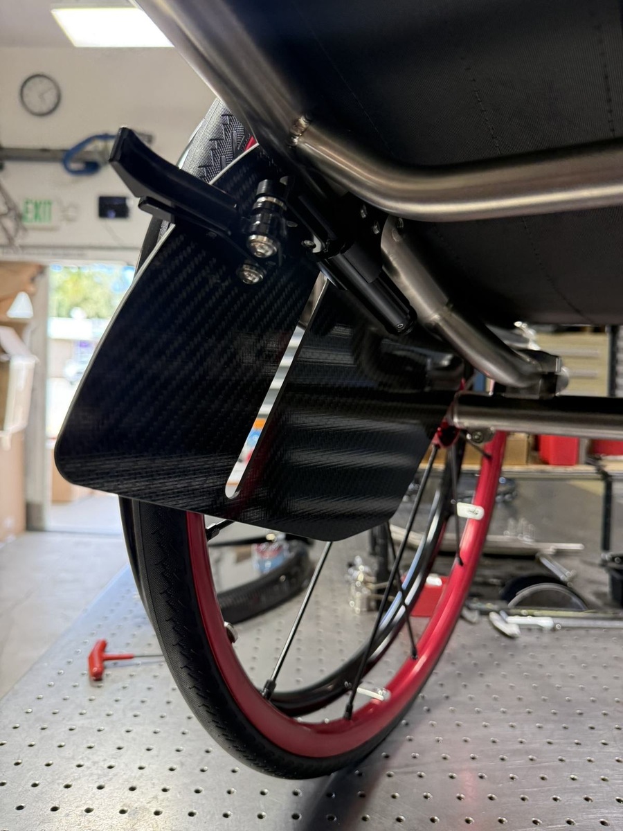 A closer look at HOC wheelchair components and fabrication details.