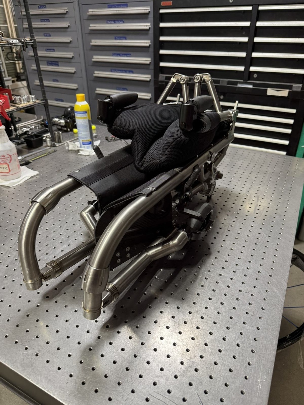 An HOC chair folded for transport