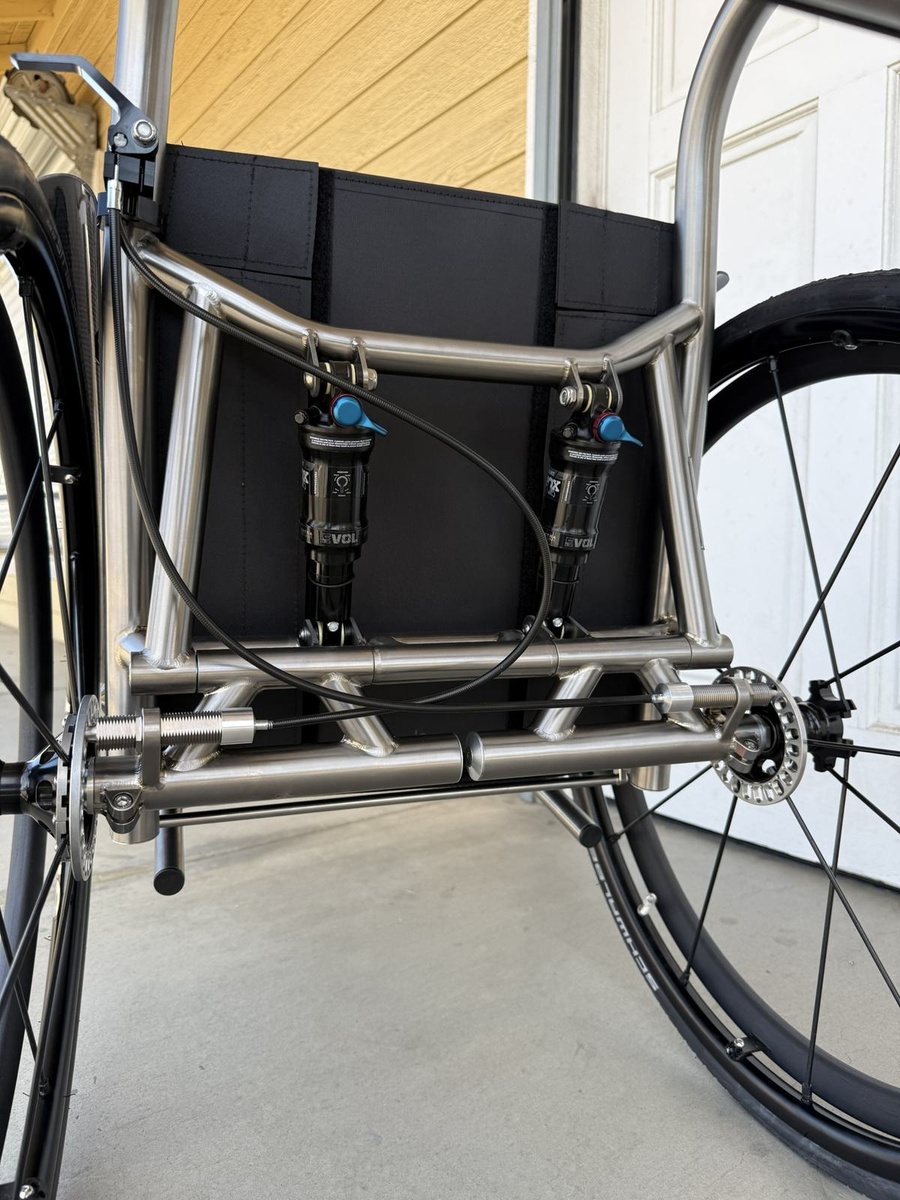 A closer look at HOC wheelchair components and fabrication details.