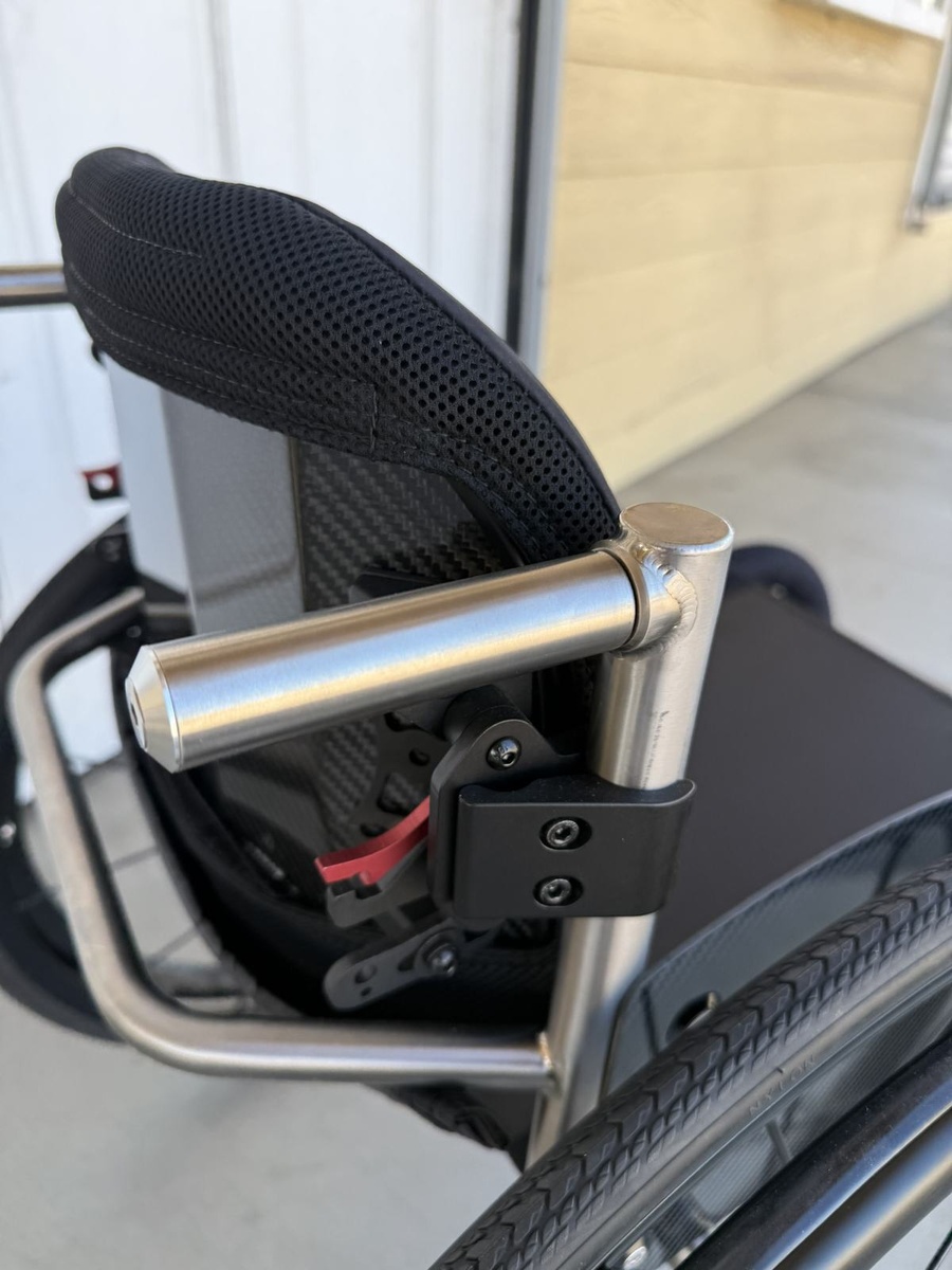 A closer look at HOC wheelchair components and fabrication details.