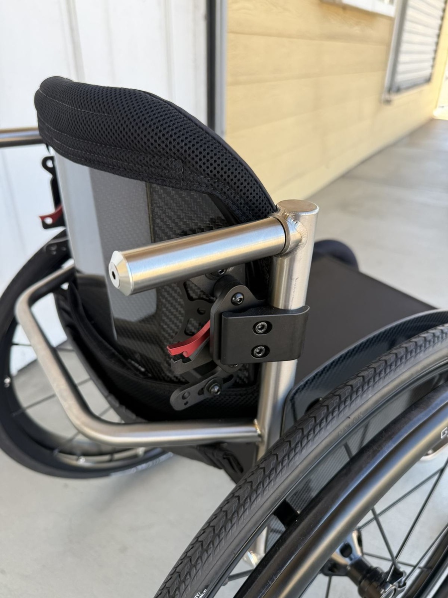 A closer look at HOC wheelchair components and fabrication details.