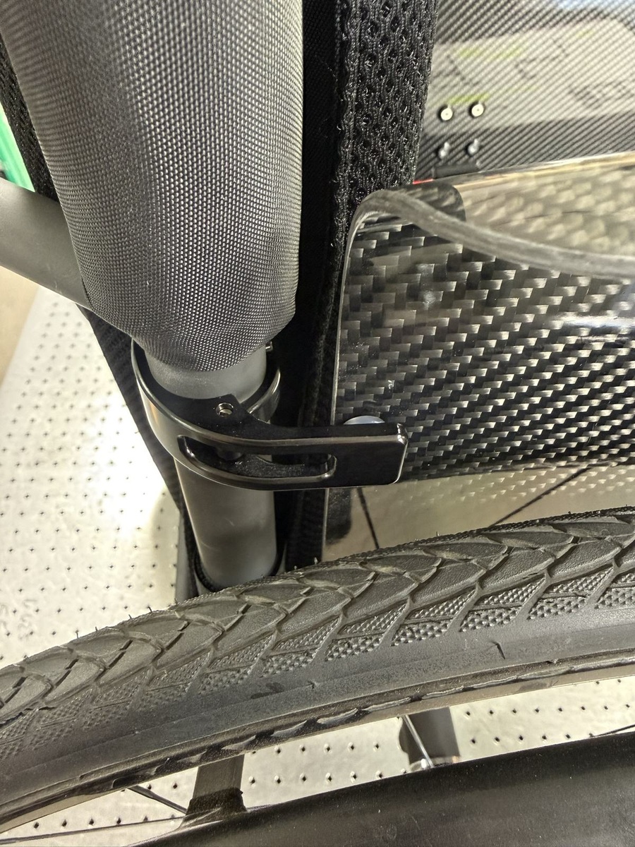 A closer look at HOC wheelchair components and fabrication details.