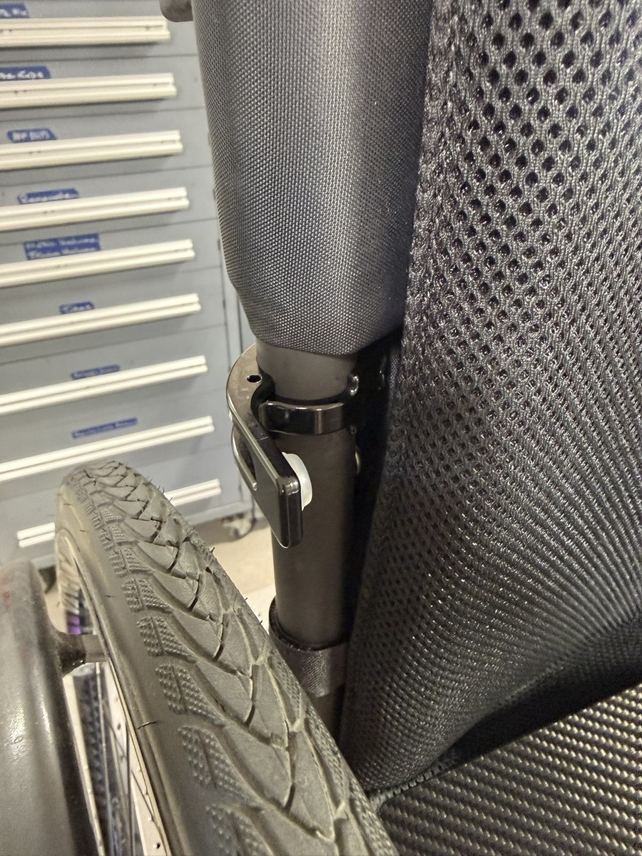 A closer look at HOC wheelchair components and fabrication details.