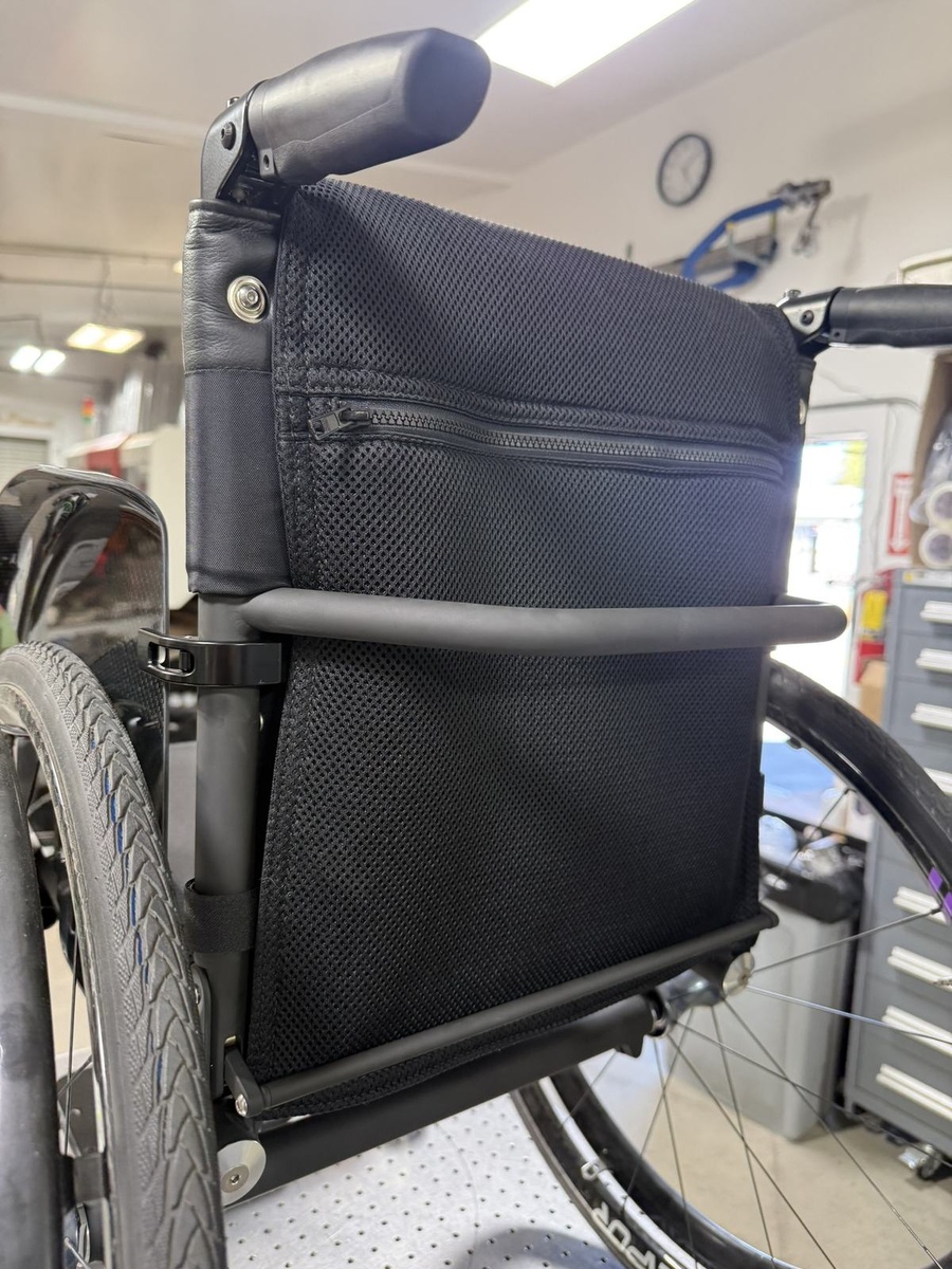 A closer look at HOC wheelchair components and fabrication details.
