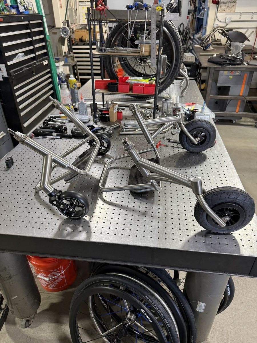 A travel-ready HOC wheelchair with folding or coupler features.