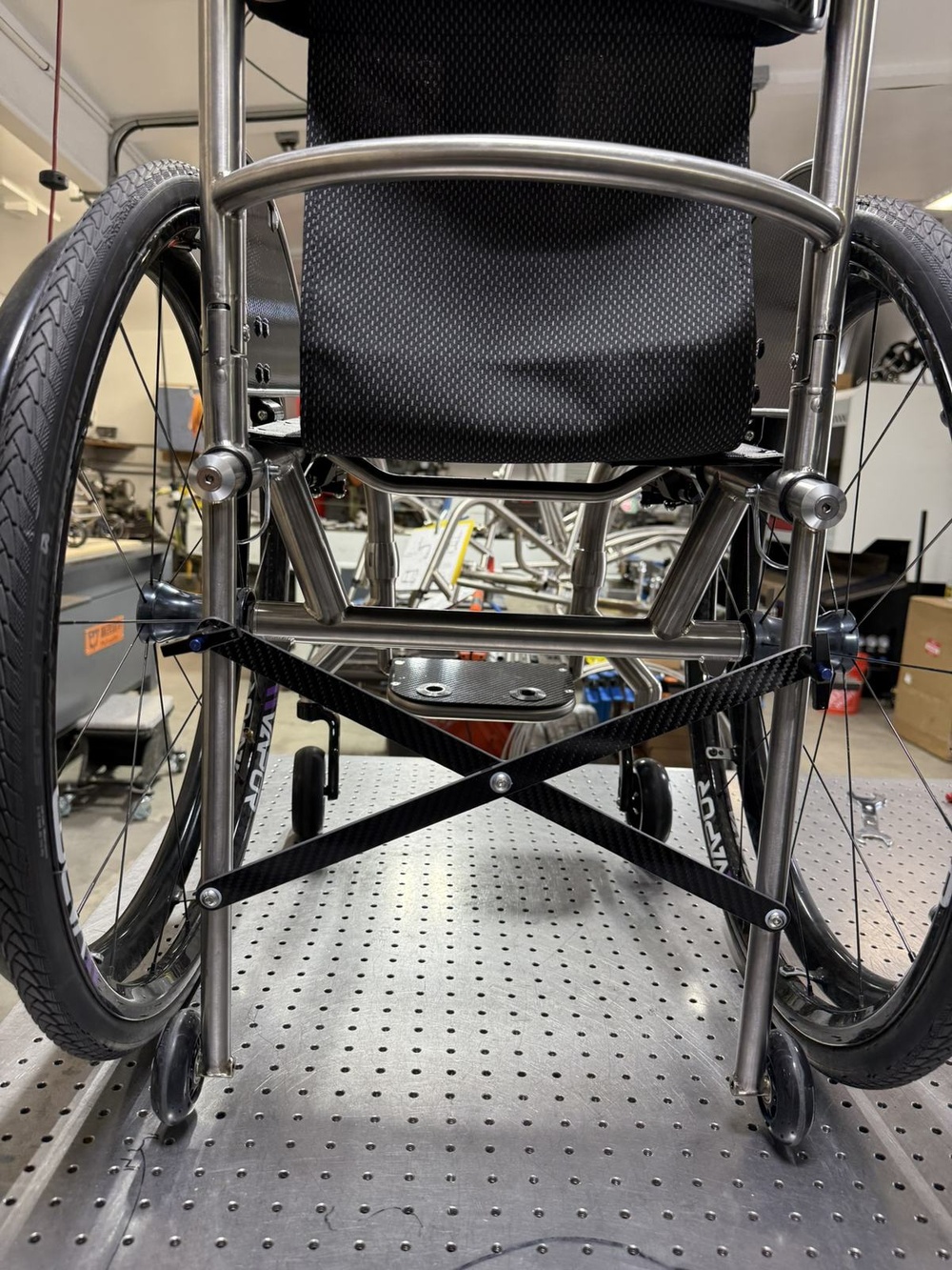 The details beneath the seat